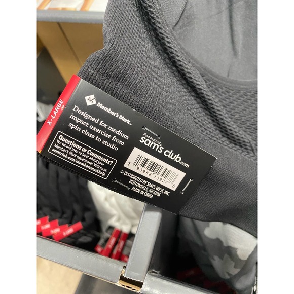 Member's Mark Ladies Seamless Adjustable Sports Bra - Black - XL - Picture 3 of 3